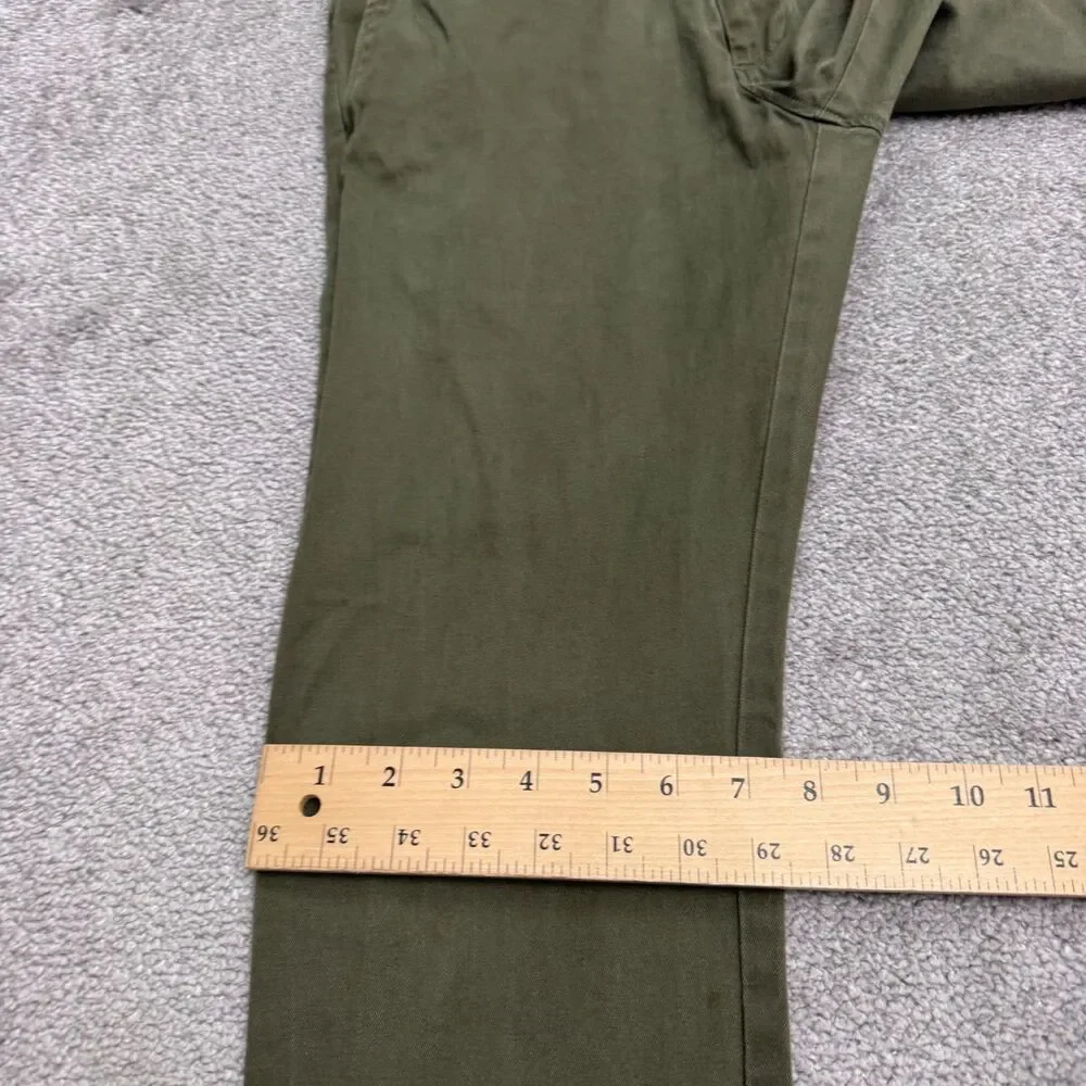 J.Crew 484 Slim Fit Chino Pants Mens 28x30 Olive Green Tapered Flat Front Cotton
